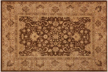 handmade Traditional Kafkaz Chobi Ziegler Brown Tan Hand Knotted RECTANGLE 100% WOOL area rug 9 x 12